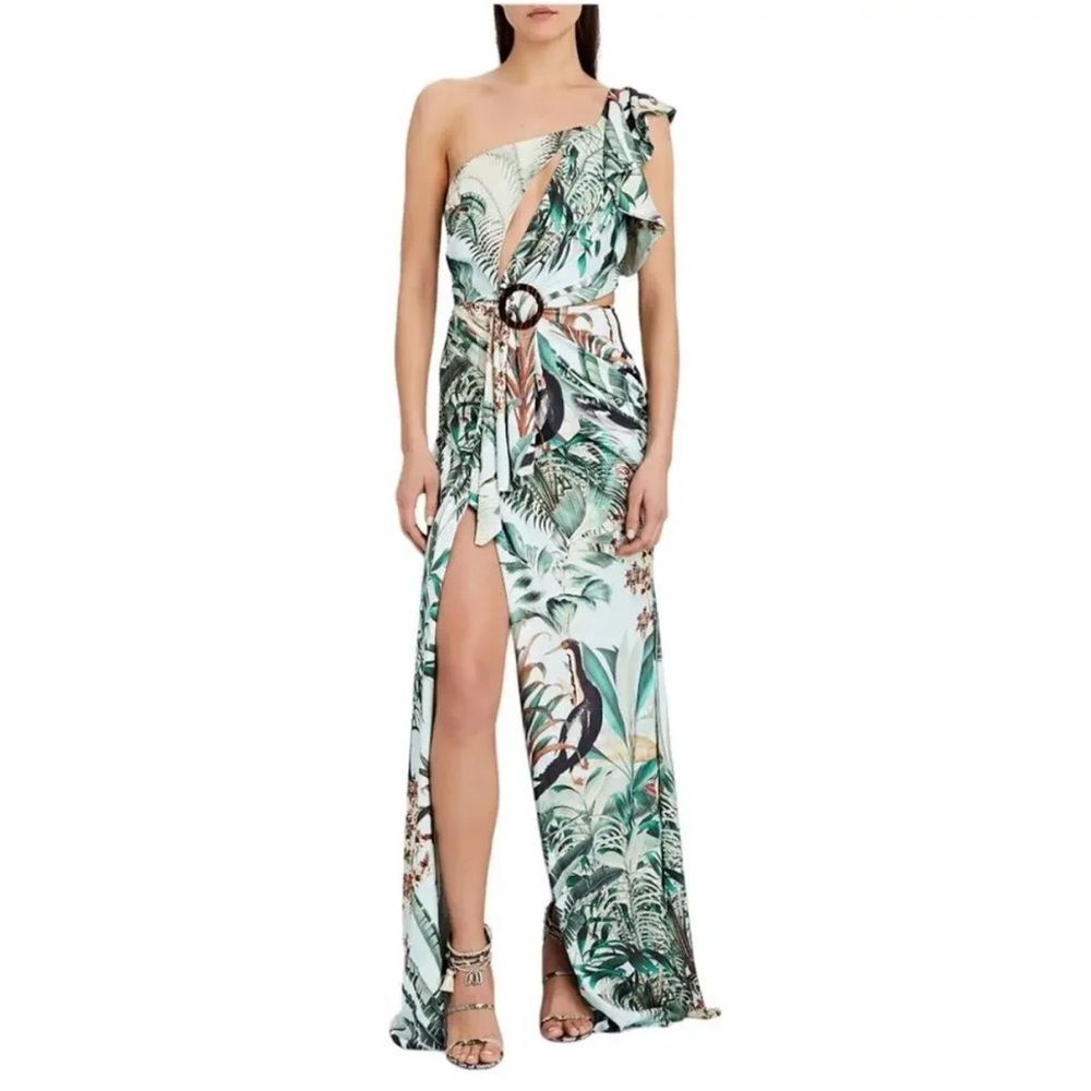 PatBo EDEN PRINT ONE SHOULDER MAXI DRESS SZ 2